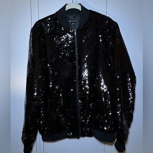 Black INC  Sequin Bomber Jacket Men’s Size Medium